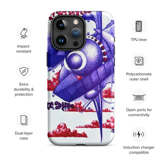 "Flying Purple Structure" iPhone Case